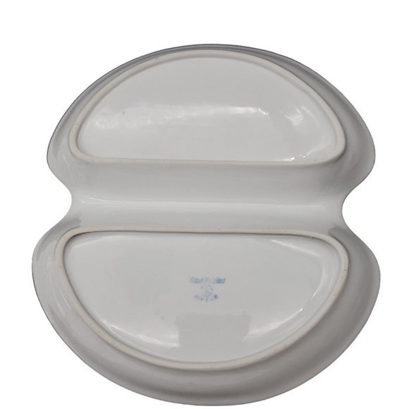 VTG Nippon Porcelain Handle Dish Basket Hand Painted Candy Dish Mint  White Gold - Picture 6 of 9